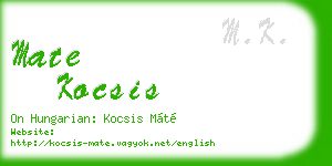 mate kocsis business card